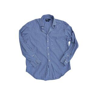 Polo By Ralph Lauren Regent Classic Fit Blue & White Striped Button-Down Shirt